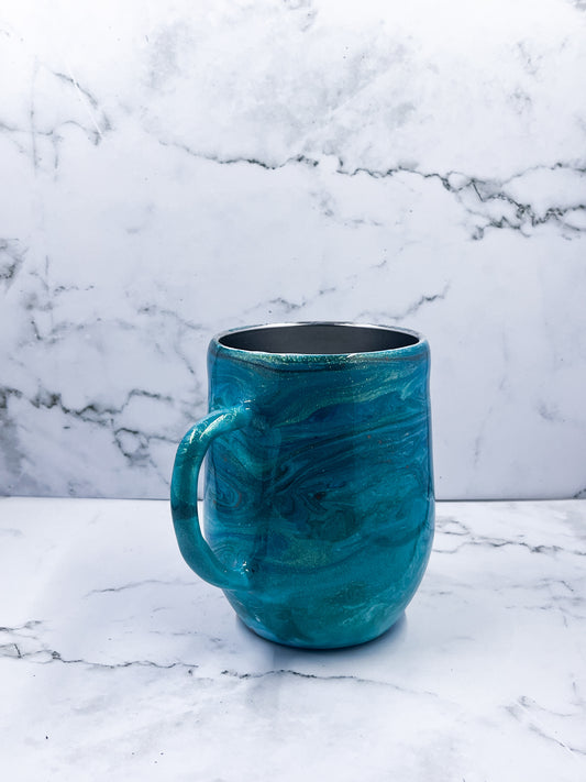 Blue Green Stainless Steel Mug