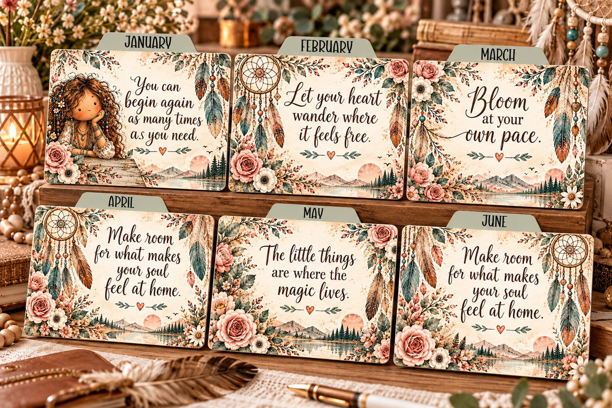 Boho Inspirational index card divider