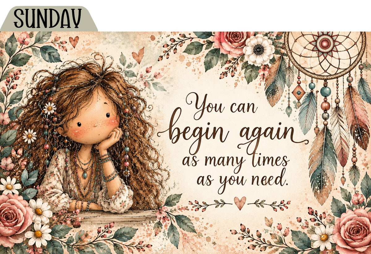 Boho Inspirational index card divider